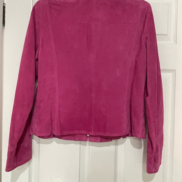 Genuine Pink Suede Leather Dress Coat (lightly lined) - Picture 2 of 7